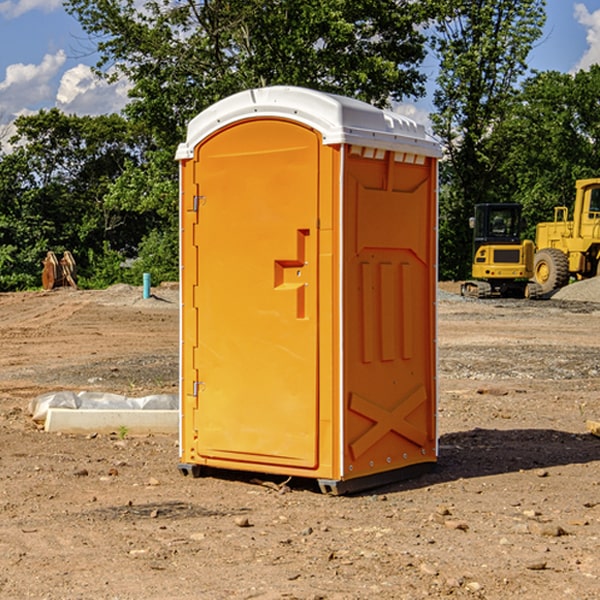 how often are the portable restrooms cleaned and serviced during a rental period in Camden Point MO